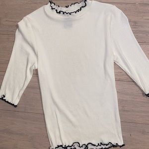 White with black detail shirt